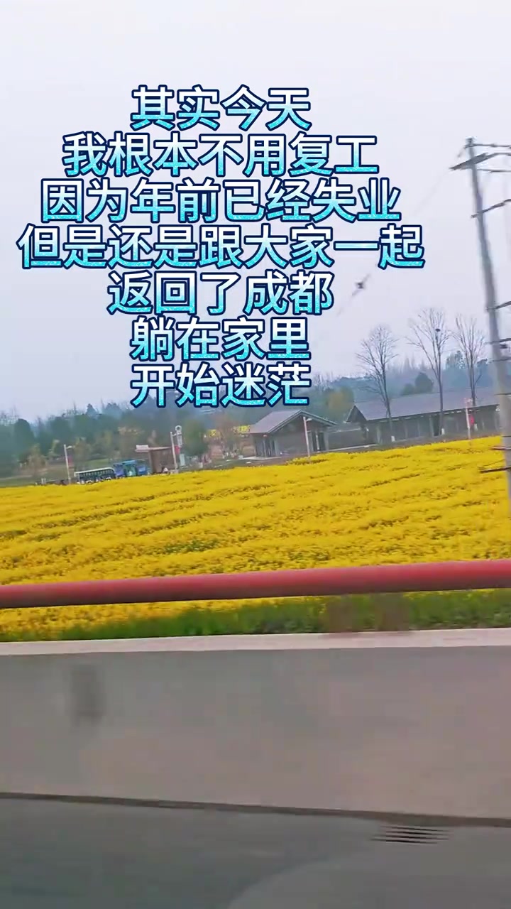 “其实今天我根本不用复工，因为年前已经失业，但是还是跟大家一起回到了成都，躺在家里开始迷茫。”

2月24日，抖音博主旺旺小花花发布了一则视频，讲述自己年前已经失业，虽然不用复工，但依然和其他打工者一