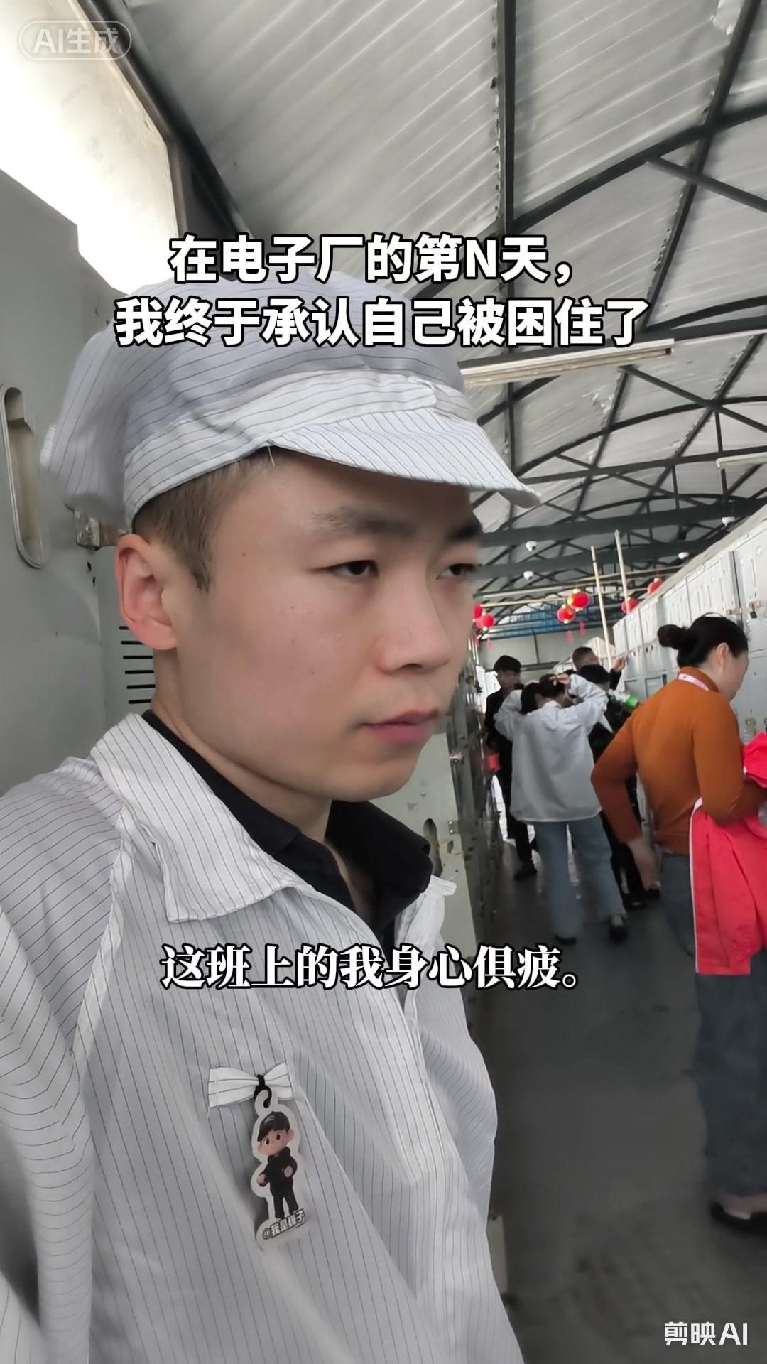 “在电子厂的第N天，我终于承认自己被困住了。这班上的我身心俱疲。”

3月29日，抖音博主“我是巍子”发布了这一则短视频，讲述自己在烟台富士康电子厂工作的感受。视频开头直接点明了身心状态，对“无力感把